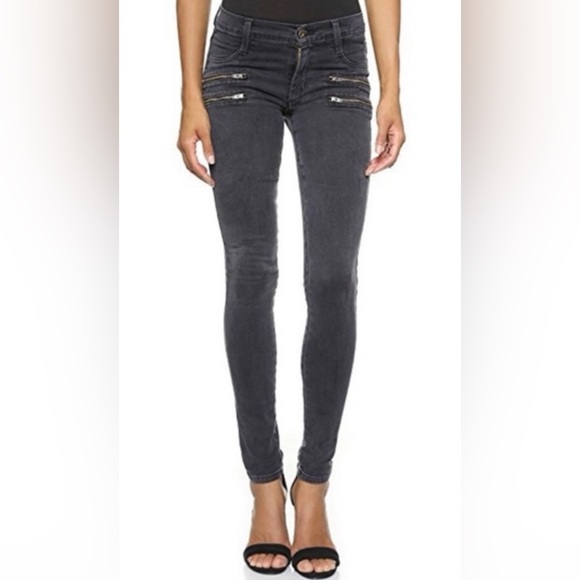 MADEWELL Denim | Faded Black | Skinny Skinny | Biker-Moto Zipper Pockets | Sz 26 - Picture 1 of 10